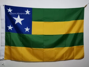 Lipu Sergipe Brasiilia Brasiilia Riigi Banner 3X5FT 150X90CM Polüester Banner messing metallist augud Home Decor