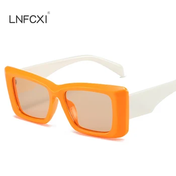 LNFCXI Retro Square Kontrasti, Värvi Päikeseprillid Naistele Brändi Disaini Tooni UV400 Mood Meeste Trendid Punk Laiad Jalad Päikese Prillid