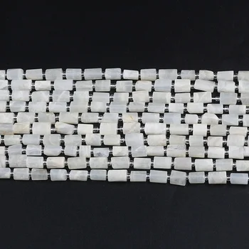 Looduslik valge kuukivi 6X10mm nelinurkne lõigatud vaadis lahti stone beads