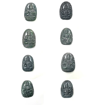 Looduslik Vikerkaar Obsidian Nikerdatud Buddha Õnnelik Amulett Ripats Kvarts Kaelakee Peen Ehted Naistele, Meestele Tervendav Crystal Kivi