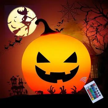 Loominguline Kõrvitsa-Laterna Halloween Pat Öö Teenetemärgi Kodus Atmosfääri Valguse Värviline LED Tabel Lamp Koos puldiga