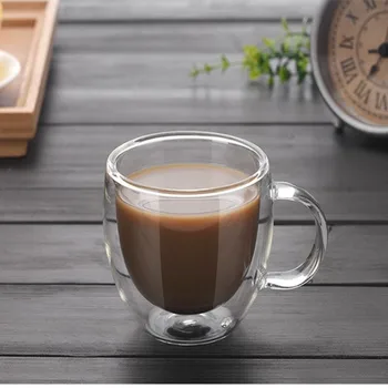 loominguline läbipaistev Kahekordse Seina Klaas Kohv Tee Tassi kuumakindel kohvitass, mille käepide Läbipaistev Sidruni Kruus Vett Juua