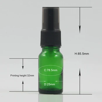 Luksuslik kosmeetika konteiner 10ML roheline klaas reisi korduvtäidetavaid parfüümi pihustiga pudel
