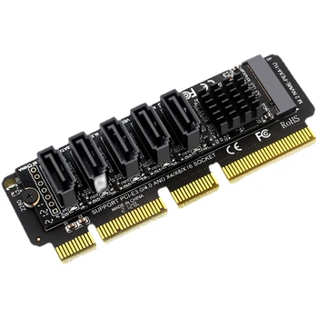 M. 2 NVME PCIE X4/X8/X16, Et 5-Port SATA3.0 6Gb/S JMB585 Kõvaketas Expansion Kaart Bitcoin Kaevandamine Emaplaadi