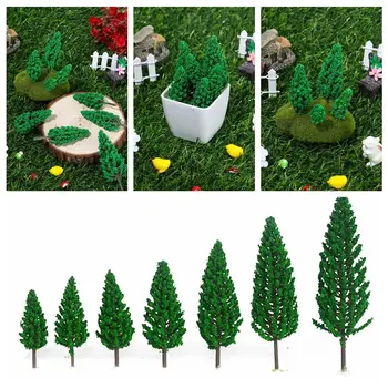 Maastiku Tarvikud Skaala Materjalide Raudtee Decor Kunstlik Cedar Tree Roheline Maastik Stseeni Mudel Miniatuurne Mudel
