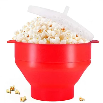 Mikrolaine Silikoon Popcorn Maker söögi Kokkupandav Kvaliteetne Köök Lihtne Tööriistad DIY Teha Popcorn Ämber, Kauss Kaanega Kausid