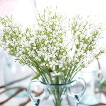 Mini pead DIY kunstlik gypsophila hydrangea valge lill, pulmadeks home baby shower decor võltsitud flower arrangement