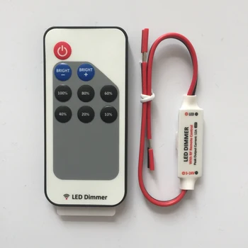 Mini Ühte Värvi RF Wireless Led pult DC5-24V 12A Kaart-Tüüpi Kaugjuhtimispult + Punane & Must Connect Rida