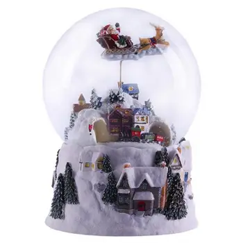 Music Box kristallkuul Snow Globe Pööratav Kerge Rongi Ketramine Jõulupuu Käsitöö Desktop Koju Decor Sõbranna ON Kingitused