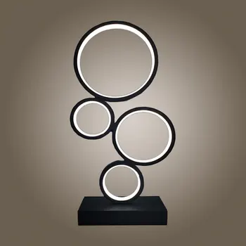 Must&Valge Led Tabel Lamp Ring Rõngad Disain Teenetemärgi Magamistuba Öö Valgust, elutuba Magamistuba, Söögituba Office Uuring