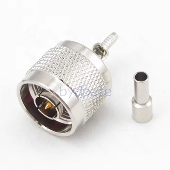 N-Type Male Plug Connector, RF Adapter Press jaoks LMR100 RG316 RG174 Coax Kaabel