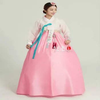 Naiste Korea Hanbok Tikandid Kleit, Kostüüm Etnilise Tantsu-Traditsioonilise Pika Varruka Cosplay Kohandatud + Tasuta Kohaletoimetamine Naiste Kleit