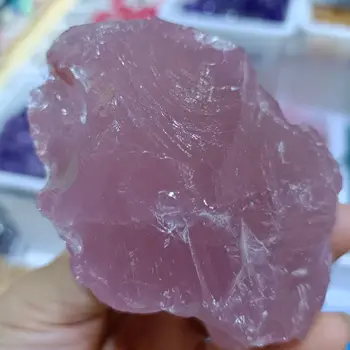 Natural Pink Rose Crystal Jäme Kivi Mineraalse Isend Reiki Healing Home Office Teenetemärgi Kingitus