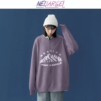 NELLARGEL Naiste Mägi Y2k Kootud Kampsun 2022 Naine korea Fashion Harajuku Pulloverid Tüdruk Liiga Vintage Preppy Kampsun