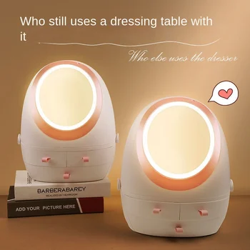 Net Punane Kosmeetika Ladustamise Kasti Tolmukindel Vöö Peegel Integreeritud Naha Hooldus Huulepulk Tualettlaud Leibkonna Desktop Riiul-Kapp