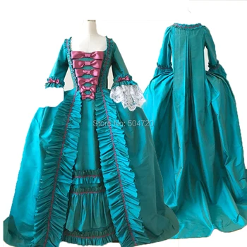 Noortepärane!sinine Hertsoginna Kuninganna Marie Antoinette Jooksul Maskeraad Teater kodusõda short gown kleit HL-255