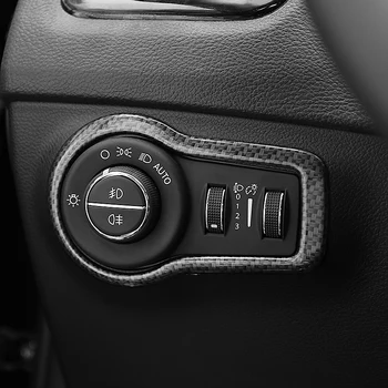 Näiteks Jeep Compass 2017 2018 ABS süsinikkiu Auto Esitulede reguleerimise Lüliti kate Sisekujundus car styling tarvikud 1tk