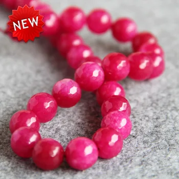 Näiteks Kaelakee&Käevõru 12mm Naturaalne Roos Punane Chalcedony Helmed Ring Lihvitud DIY Beads Kivi Ehted Lahti Varuosade 15inch