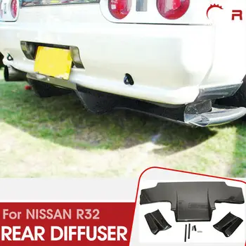 Näiteks Nissan Skyline R32 GTR GTS TS Stiilis Carbon Fiber Must Läikiv Viimistletud, Tagumine Difuusor w/ Metal Paigaldamise Tarvikud (3tk)