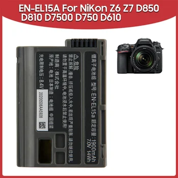 Originaal Aku EN-EL15A For Nikon Z6 Z7 D850 D810 D7500 D750 D800E D600 D500 D7200 Kaamera Aku 1900mAh