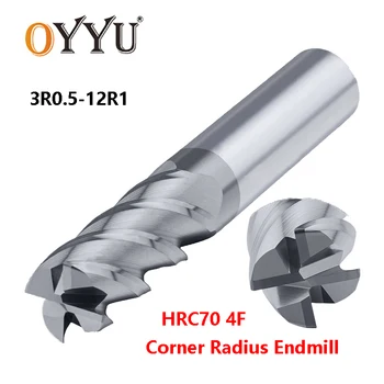 OYYU HRC70 Suur Kõvadus Nurga Raadius End Mills 4 Flööt Pikenenud Volfram Terase Milling Cutter 3mm-12mm CNC Ruuteri Bit