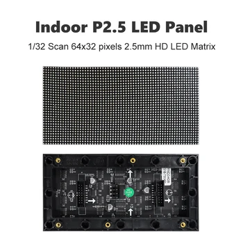P2.5 LED-Mooduli Väike Pixel Pitch 2,5 mm SMD 64x32 dots 160x80mm Siseruumides LED Ekraan Paneel