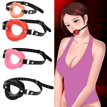 Pea sidemega Sex Slave Silikoon Huuled O Ring Avatud Suu Gag Suuline Kinnismõte BDSM Pärisorjus Piirangute Erootiline Mänguasi Sugu Mänguasi naine
