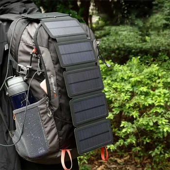 Portable Folding päikesepatareid Laadija 10W 5V 2.1 USB-Seadme Paneelid Kit Jääda Nutitelefonid Võimsus Kompass Telkimine Väljas Tööriistad