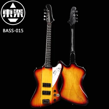 Puidust Käsitööna Kääbus Kitarri Mudel Bass-015 Bass Kitarr Ekraan koos korpuse ja Seista (Mitte Tegelik Bass! Ekraan Ainult!)
