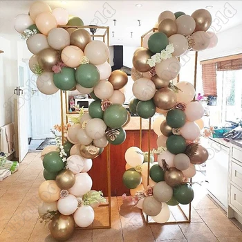 Pulmad Sünnipäev Decor Avokaado Roheline Latex Balloon Vanik Topelt Koor, Virsik Õhupalli Arch Komplekt Baby Shower Juhul Decor