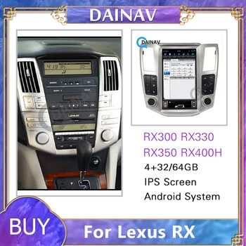 PX6 Vertikaalse Ekraaniga Android autoraadio GPS Navigatsiooni Lexus RX300 2005 Tesla Stiilis Auto Multimeedia DVD-Mängija