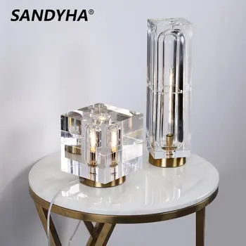 Põhjamaade Luxury Crystal LED Laua taga Tuled Kaasaegne Elu-Söögituba Art Decor Valgustus Magamistuba Öö Lugemise Vask laualambid