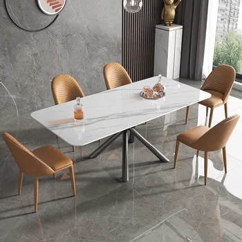 Põhjamaade rock tabelis väike pere itaalia luksus söökla juhataja minimalistlik söögilaud marmor söögilaud ristkülik