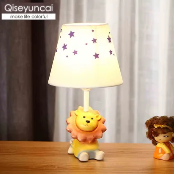 Qiseyuncai Põhjamaade LED laste tuba cartoon tabel lamp loominguline armas mees tüdruk magamistoas voodi kõrval väike loom tabel lamp