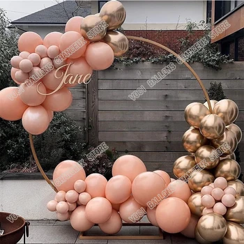 Retro Bean Õhupalli Vanik Komplekt Pulm Lapsed Mänguasjad Chrome Coppery Ballon Arch Sünnipäeva Laps Tseremoonia Pool Dušš Taust Decor
