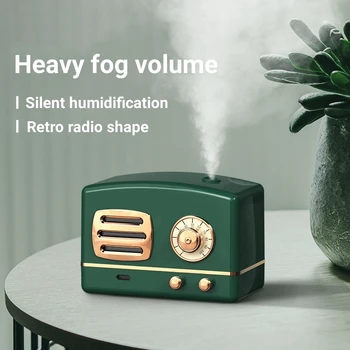 Retro Raadio Õhu Niisutaja Vaikne Humidification Juhtmeta Kaasaskantav Mini Udu Maker USB Vedeliku Värvikas Öö Lamp Magamistuba
