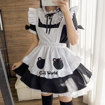 S-5XL Lolita Magus Karu Must Valge Põll Maidservant Neiu Restoran Kleit Ühtne Varustus Anime Cosplay Kostüüm