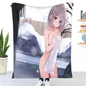 Sexy Anime Girl Hõlmab Ennast Rätikuga Viska Tekk trükitud diivan magamistuba dekoratiivsed tekk lapsed täiskasvanud Jõulud kingitus