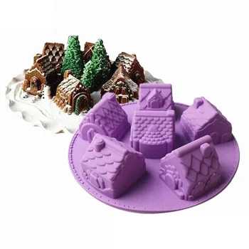Silikoon Maja Seep Küpsetamine Hallituse 3D Hallituse Jõulud Kook, Šokolaad, Marmelaad, Jää Sahtel