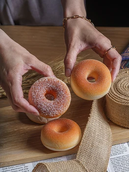 Simuleeritud donut Köök pehme Võltsitud leiba Toidu fotograafia rekvisiidid Laste fotograafia mudel mänguasi
