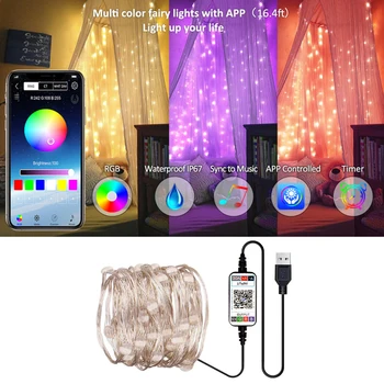 Smart LED Riba RGB Tuled-Bluetooth-Ühilduva RAKENDUSE Kontrolli USB-Lamp Ribbon Magamistuba jõuluehe Öö Valguses Stringid