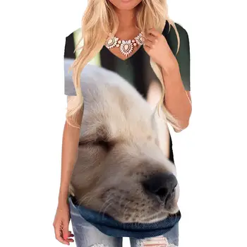 SOMEPET Loomade T-särk naiste Koer Naljakas T-särgid Laisk, V-kaeluse Tshirt Naiste Riided Suvi Cool Kõrge Kvaliteediga Streetwear