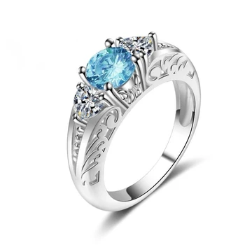 Sterling Hõbe 925 Luksus Sinine Ehted Sõrmused Naiste Hõbe Naiste Rõngad Kingitus