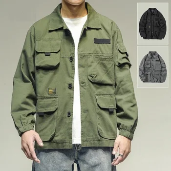 Streetwear Armee Roheline Pluss Suurus Tööd Jakk, Meeste Riided 5XL Harajuku Mantel korea Fashion Sõjalise Vabaaja Töörõivad