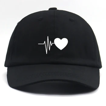 Sõbrapäeva kingitus baseball cap 100% puuvillased tikandid armastus heartbeat mood isa müts mehed naised hip-hop snapback mütsid uued