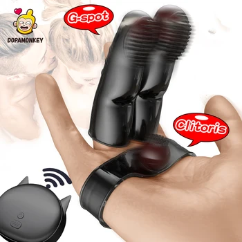 Sõrme Varruka Vibraator koos Wireless Remote Kliitori G-spot Stimulatsiooni Paar Vagiina Massaaž Sõrme Sugu Mänguasi Naistele Täiskasvanud