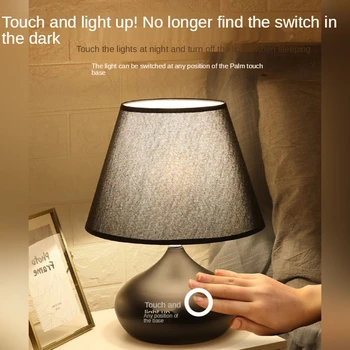 Tabel lamp magamistuba öö lambi soe kodune Lihtne Ameerika loominguline Põhjamaade lihtne remote touch dimm öö tabel