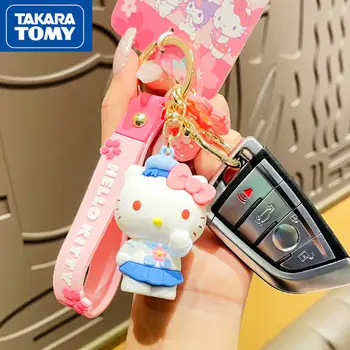 TAKARA TOMY Hello Kitty Võtmehoidja Loominguline Ripats Silikoon Auto Kott Ornament Laste Mänguasjad