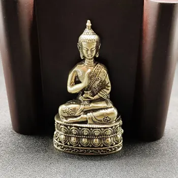 Tiibeti Messing Nikerdatud Budismi Bodhisattva Sakyamuni Buddha Kuju Istub Meditatsioon Meditatsioon Kogumise Kaunistused