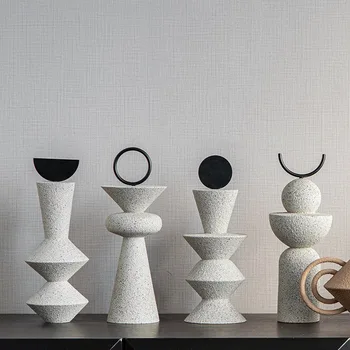 TingKe loominguline abstraktne geomeetriline liivakivi vaik kaunistused kaasaegne minimalistlik kodu elutoas töölaua kaunistus vaik käsitöö